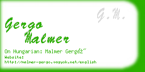 gergo malmer business card